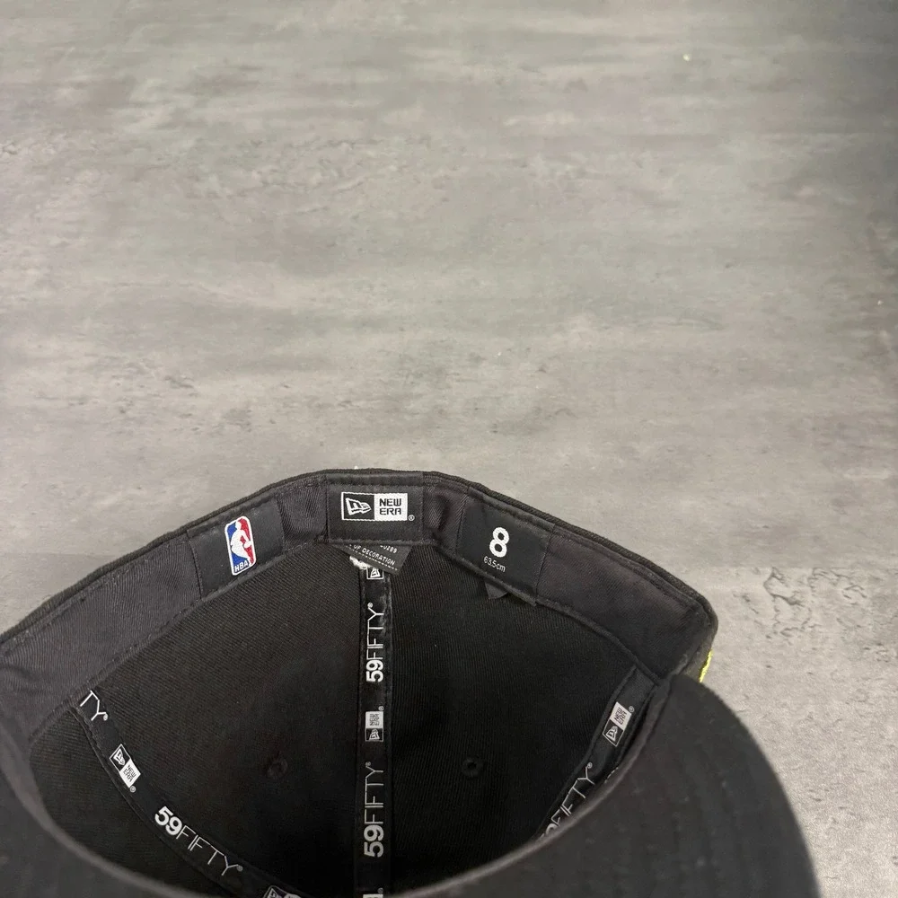 New Era Toronto Raptors Hat Size 8 Black 59FIFTY Fitted NBA Side Multi Patch Cap